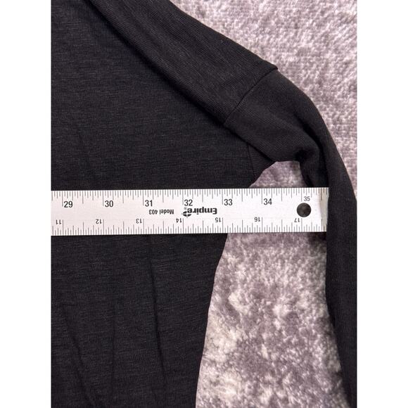 LUNYA Cardigan OS One Size Womens Black Linen Knit Open Oversize Drapey - Picture 4 of 8